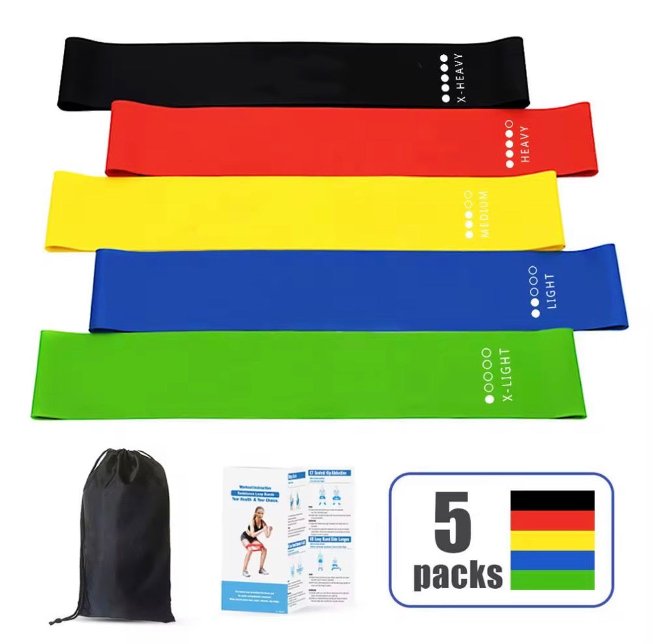 Elastici Fitness — Set da 5 Loop Bands